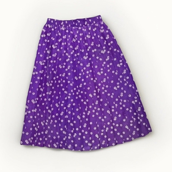 Vintage ANDREA GAYLE Womens 24” Size 4 Skirt Pleated Retro Purple Pull On Midi - Picture 1 of 5